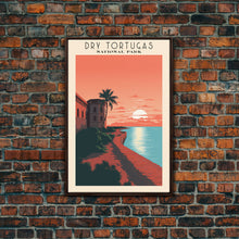 Carregar imagem no visualizador da galeria, Dry Tortugas National Park Travel Poster Print, Canvas Print Wall Art, Florida Travel Art, Midcentury Modern Travel Decor, MCM Wall Art
