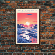 Load image into Gallery viewer, Gates Of The Arctic National Park Travel Art, National Park Print, Minimalist Travel Art, Midcentury Modern Style Landscape Painting
