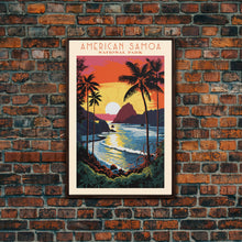 Carregar imagem no visualizador da galeria, American Samoa National Park, Framed Wall Art Canvas Print, Travel Poster, Travel Art, Roadtrip Decor, Cool Wall Art, Retro State Park Art
