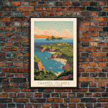 Cargar imagen en el visor de la galería, Channel Island National Park Travel Poster Print, Canvas Print Wall Art, California Travel Art, Midcentury Modern Travel Decor
