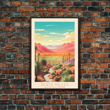 Load image into Gallery viewer, Death Valley National Park Travel Poster Print, Canvas Print Wall Art, California Travel Art, Midcentury Modern Travel Decor, MCM Wall Art
