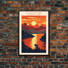 Carregar imagem no visualizador da galeria, Glacier Bay National Park Travel Poster Art, Canvas Print Wall Art, Alaska Travel Art, Midcentury Modern Travel Decor, MCM Wall Art
