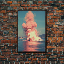 Cargar imagen en el visor de la galería, Exploding Boat, Nautical Wall Art, Ocean Wall Art, Canvas Print, Wall Hanging, Portrait Art, Unique Gift, Home Decor Prints, Office Decor
