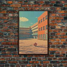 Carregar imagem no visualizador da galeria, An Abandoned 1970s High School, Photography Print, Framed Canvas Print, Back To School, Liminal Art
