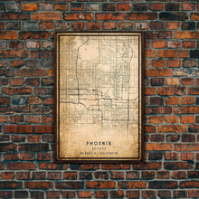 Load image into Gallery viewer, Phoenix Arizona Street Map, Framed Canvas Art, Arizona United States Road Map Wall Art, Office Wall Art, Wall Decor for Office
