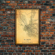 Load image into Gallery viewer, El Paso Texas Vintage Map Print, El Paso Map, Texas Map Art, El Paso City Road Map Poste, Vintage Gift Map, Travel Vacation Art, Rustic Map
