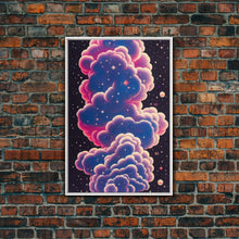 Load image into Gallery viewer, Art Deco Style Scifi Space Travel Poster Art, Galaxy Nebula Universe Art, Framed Canvas Print, Framed Wall Decor
