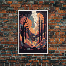 Carregar imagem no visualizador da galeria, A Beautiful autumn scene, fall in the forest, fine art poster print
