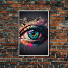 Load image into Gallery viewer, Vibrant Graffiti Style Eye Wall Art Canvas Print - Street Art Inspired Graphic Illustration Artwork
