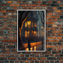 Cargar imagen en el visor de la galería, Old Vintage Victorian Home House Night Fine Art Print, Wall Decor, Wall Poster, Wall Art Print
