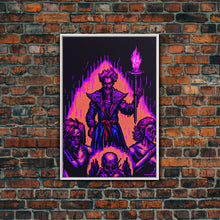 Carregar imagem no visualizador da galeria, Tabletop RPG pixel art, Human Warlock Art, framed canvas print, framed game room decor
