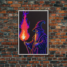Carregar imagem no visualizador da galeria, Angry Old Wizard Fire Scepter Gamer Fine Art Print, Wall Decor, Wall Poster, Wall Art Print

