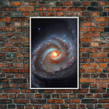 Cargar imagen en el visor de la galería, Close up view of a spiral galaxy, space art, framed canvas print, astronomy art
