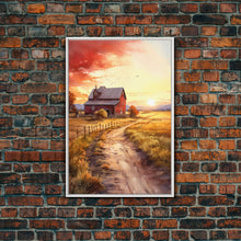 Load image into Gallery viewer, Barn Wall Art - Rustic Red Canvas Print - Farmhouse Chic Decor
