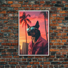 Cargar imagen en el visor de la galería, Chihuahua Wall Print, Dog Wall Art, Dog Sunglasses, Dog In Pink Jacket, Funny Art, Framed Wall Art, Framed Canvas, Wall Print, Wall Canvas
