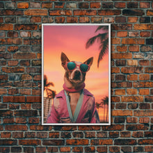 Cargar imagen en el visor de la galería, Chihuahua Wall Print, Dog Print, Dog Sunglasses, Dog In Pink Tracksuit, Funny Art, Framed Wall Art, Framed Canvas, Wall Print, Wall Canvas
