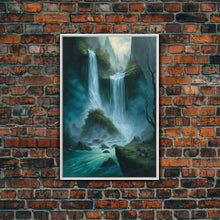 Carregar imagem no visualizador da galeria, Fantasy Waterfall Oil Painting Canvas Print, Framed Canvas Art, Living Room Wall Decoration
