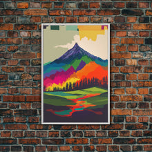 Load image into Gallery viewer, Surreal Rainbow Mountain Landscape, Framed Canvas Print
