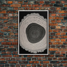 Carregar imagem no visualizador da galeria, Framed Canvas Print Wall Art,  Grunge Forest Tree Rings, Abstract Illustrations, Modern Art, Nordic Decor for Bedroom, Tree Cross Section
