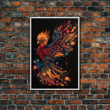 Load image into Gallery viewer, Phoenix In Flames, Retribution, Framed Canvas Print, The Phoenix, Framed Wall Art, Original Painting Phoenix, Fire Chicken

