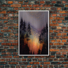 Carregar imagem no visualizador da galeria, Abstract Pine Canvas Print of Oil Painting, Large Original Textured Fall Pine Forest Painting Contemporary Living Room Wall Art Decor
