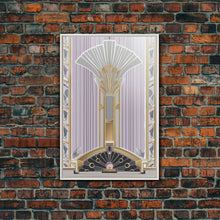 Load image into Gallery viewer, Art Deco Wall art, Framed Canvas Print, Art Deco, Gold art, Pastel colors, Midcentury Modern, Office decor, Living room art, Beautiful art

