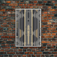 Load image into Gallery viewer, Art Deco Pattern Wall art - Framed Canvas Print - Art Deco - Abstract art - Gold &amp; gray art - MCM Art - Original painting - Geometric art
