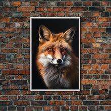 Load image into Gallery viewer, Portrait of a Red Fox, Framed Canvas Print, Framed Wall Art, Fox Photography, Wild Life Art
