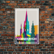 Load image into Gallery viewer, Edinburgh Travel Poster, Europe Wall Art, Scotland Art Print, Travel Wall Print, Travel Poster, Travel Wall Art, Canvas Wall Print
