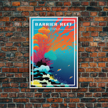 Load image into Gallery viewer, Barrier Reef Art Print, Australia Poster, Queensland Poster, Travel Wall Print, Travel Poster, Travel Wall Art, Canvas Wall Print
