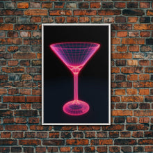 Load image into Gallery viewer, 3D Pink Cocktail Wall Art, Pink Wall Decor, 3D Art, Vibrant Art, Minimalist Print, Wall Decor, Canvas Print, Wall Art, Framed Canvas
