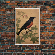Load image into Gallery viewer, Oriole Wall Decor, Black And Orange Bird Wall Art, Animal Wall Art, Minimalist Print, Wall Decor, Canvas Print, Wall Art, Framed Canvas
