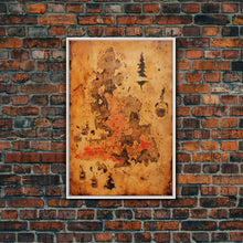 Carregar imagem no visualizador da galeria, Abstract Map Wall Decor, Abstract Art, Antique Map Wall Art, Geography Wall Art, Wall Decor, Canvas Print, Wall Art, Framed Canvas

