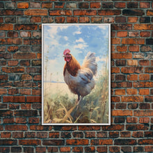 Load image into Gallery viewer, Rooster Wall Art, Rooster Painting, Farmhouse Art, Country Wall Art, Minimalist Wall Art, Wall Decor, Canvas Print, Wall Art, Framed Canvas
