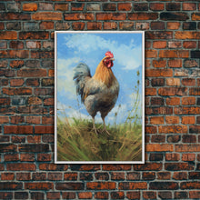 Cargar imagen en el visor de la galería, Farmhouse Art, Rooster Painting, Rooster Wall Art, Country Wall Art, Minimalist Wall Art, Wall Decor, Canvas Print, Wall Art, Framed Canvas
