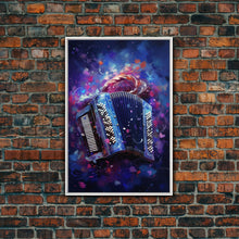 Cargar imagen en el visor de la galería, Cosmic Accordion, Instrument Print, Framed Canvas Print Or Poster, Gift For Musician
