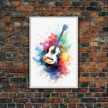 Cargar imagen en el visor de la galería, Cosmic Acoustic Guitar Wall Art Framed Canvas Print, Guitar Art, Guitar Wall Art, Music Art, Guitar Poster, Guitar Player Gift, Guitar Gifts
