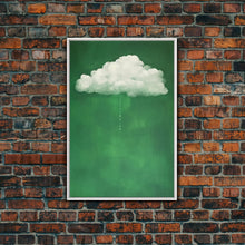 Load image into Gallery viewer, Dark Green Rain Cloud Wall Art, Framed Canvas Or Poster Print, Abstract Art Print, Minimalist Wall Decor, Maximalist Decor, Emerald Green

