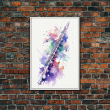 Carregar imagem no visualizador da galeria, Flute Wall Art, Instrument Print, Graffiti Art, Framed Canvas Print, Cool Studio Wall Decor, Music Gift
