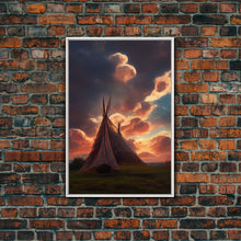 Load image into Gallery viewer, Native American Tipi Wall Art, Poster Print, Fine Art Paper Print, Early American Style Wall Decor
