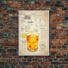 Cargar imagen en el visor de la galería, Cocktail Wall Art, Bar Cart Art, Cocktail Gift, Canvas Print, Wall Art, Vertical Print, Dorm Room Art, Kitchen Wall Decor, Friendship Gift
