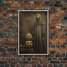 Carregar imagem no visualizador da galeria, Black And White Art, Halloween Wall Art, Horror Decor, Dark Art Print, Canvas Print, Wall Art, Vertical Print, Home Decor, Wall Decor
