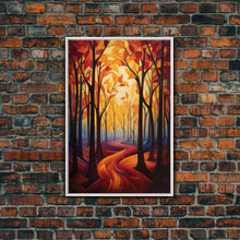 Carregar imagem no visualizador da galeria, Abstract Wall Art, Forest Print, Fall Wall Art, Canvas Print, Wall Art, Vertical Print, Nature Print, College Dorm Decor, Living Room Prints
