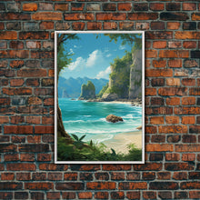 Carregar imagem no visualizador da galeria, Beach Wall Art, Ocean Print, Seashore Wall Print, Canvas Print, Wall Art, Vertical Art, Birthday Gift, Beach House Wall Decor, Office Prints
