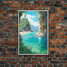 Carregar imagem no visualizador da galeria, Beach Cove Wall Art, Ocean Print, Seashore Wall Art, Canvas Print, Wall Art, Vertical Art, Seascape Art Print, College Dorm Decor, RV Decor
