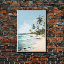 Carregar imagem no visualizador da galeria, Beach Wall Art, Palm Trees Wall Print, Seashore Wall Art, Tropical Art, Canvas Print, Wall Art, Vertical Art, Living Room Prints, Room Decor
