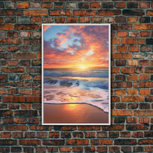 Carregar imagem no visualizador da galeria, Beach Sunset Wall Art, Nautical Wall Art, Seashore Wall Art, Canvas Print, Wall Art, Vertical Art, Moving Gift, Room Decor, Entryway Prints
