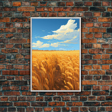 Carregar imagem no visualizador da galeria, Farm Wall Print, Wheat Feld Wall Art. Countryside Art, Canvas Print, Wall Art, Vertical Art, Couple Gift, Ranch Wall Art, Bedroom Prints

