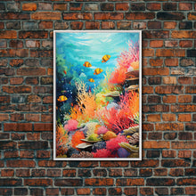 Load image into Gallery viewer, Under The Sea, Canvas Print, Wall Art, Vertical Art, Ocean Nursery Art, Nautical Wall Art, Home Decor Prints, Gift For Friend, Dorm Room Art
