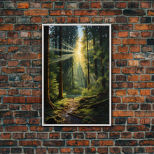 Carregar imagem no visualizador da galeria, Forest Wall Print, Trees Art Print, Sunset Canvas Print, Wall Art, Vertical Art, Landscape Print, Gift For Boss, College Dorm Decor
